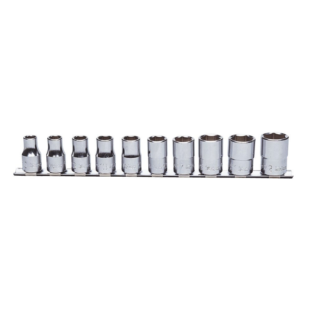 Koken - Socket Set 1/2" Drive 10-22mm 10pc.on Rail