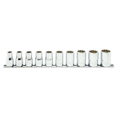 Koken - 10pc 1/2" Drive 12 Point Metrc Socket Set (10mm - 22mm) On Rail