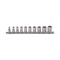 Koken - 10pc 1/4" Drive Aviation Sockt Set (3/16" - 9/16"AF) On Rail | KORSAS2405A/10