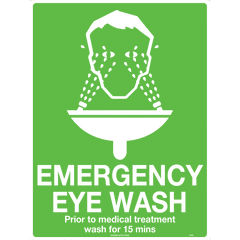 Uniform Safety Signs - 240x180mm - Self Adhesive - Emergency Eye Wash | 506DA