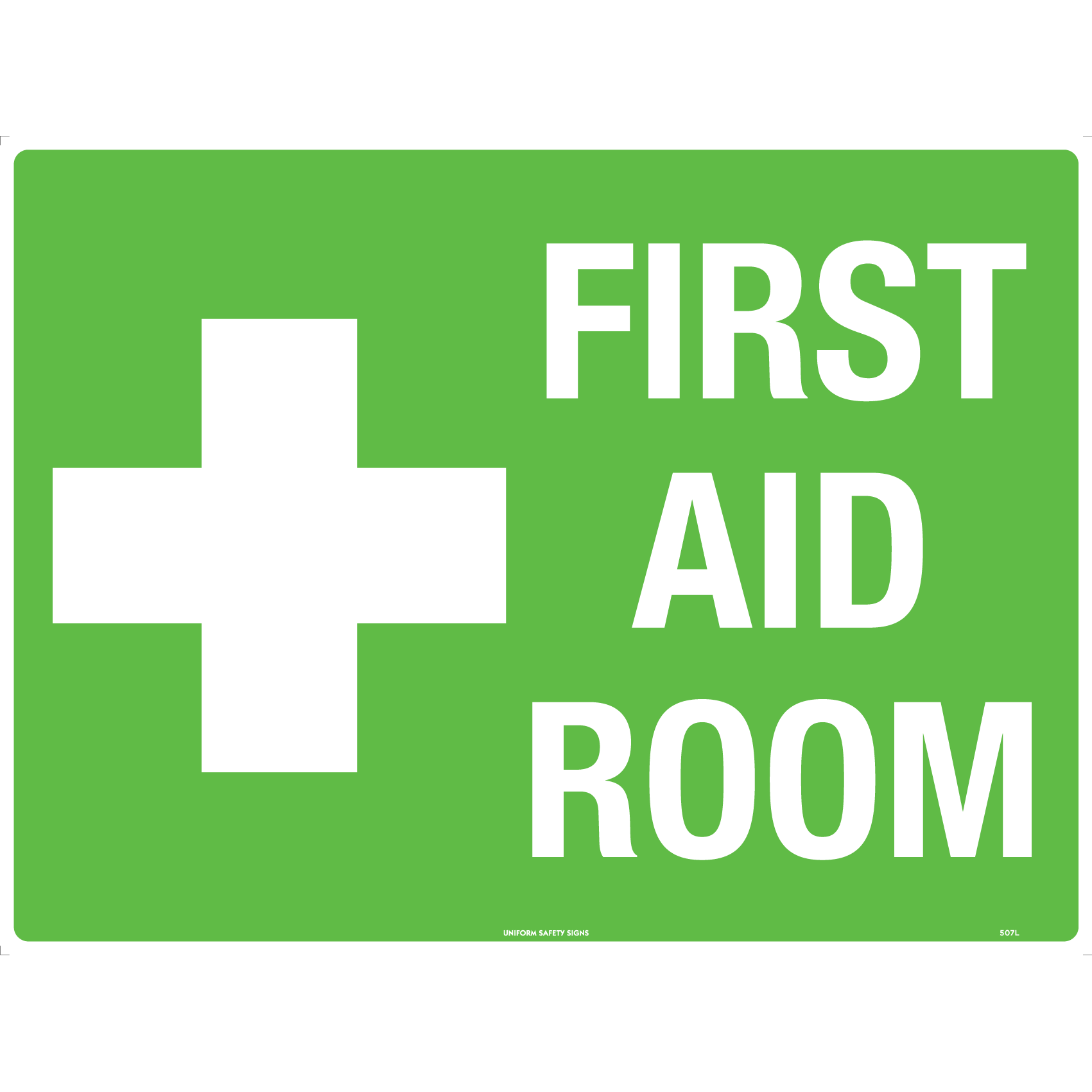 Uniform Safety Signs - 240x180mm - Self Adhesive - First Aid Room | 507DA