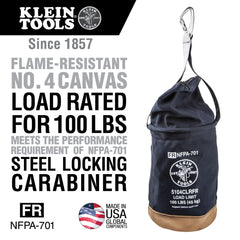 Klein Tools - FLAME-RESISTANT TOP CLOSING CANVAS BCKET | A-5104CLRFR