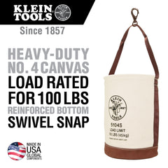 Klein Tools - LEATHER-BOTTOM BUCKET - SWIVEL SNAP | A-5104S