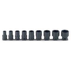 Koken - 3/8" Drive Metric Impact Socket Set On Rail 9 Piece