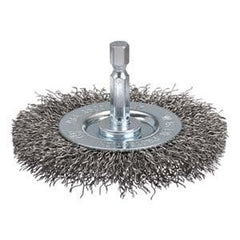 Bordo - 100mm Steel Crimp Wire Wheel Brush with hex shank | 5132-100S