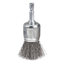 Bordo - 25mm Steel Crimp Wire End Brush with hex shank | 5134-25S