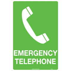Uniform Safety Signs - 240x180mm - Self Adhesive - Emergency Telephone | 516DA