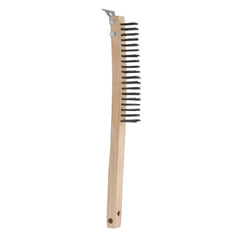 Bordo - 0.33mm 3x19 Rows Steel Wire Long Wooden Handle Brush with Sc | 5170-SW-3RSC