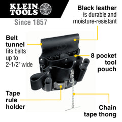 Klein Tools - 8-POCKET TOOL POUCH TUNNEL LOOP | A-5178