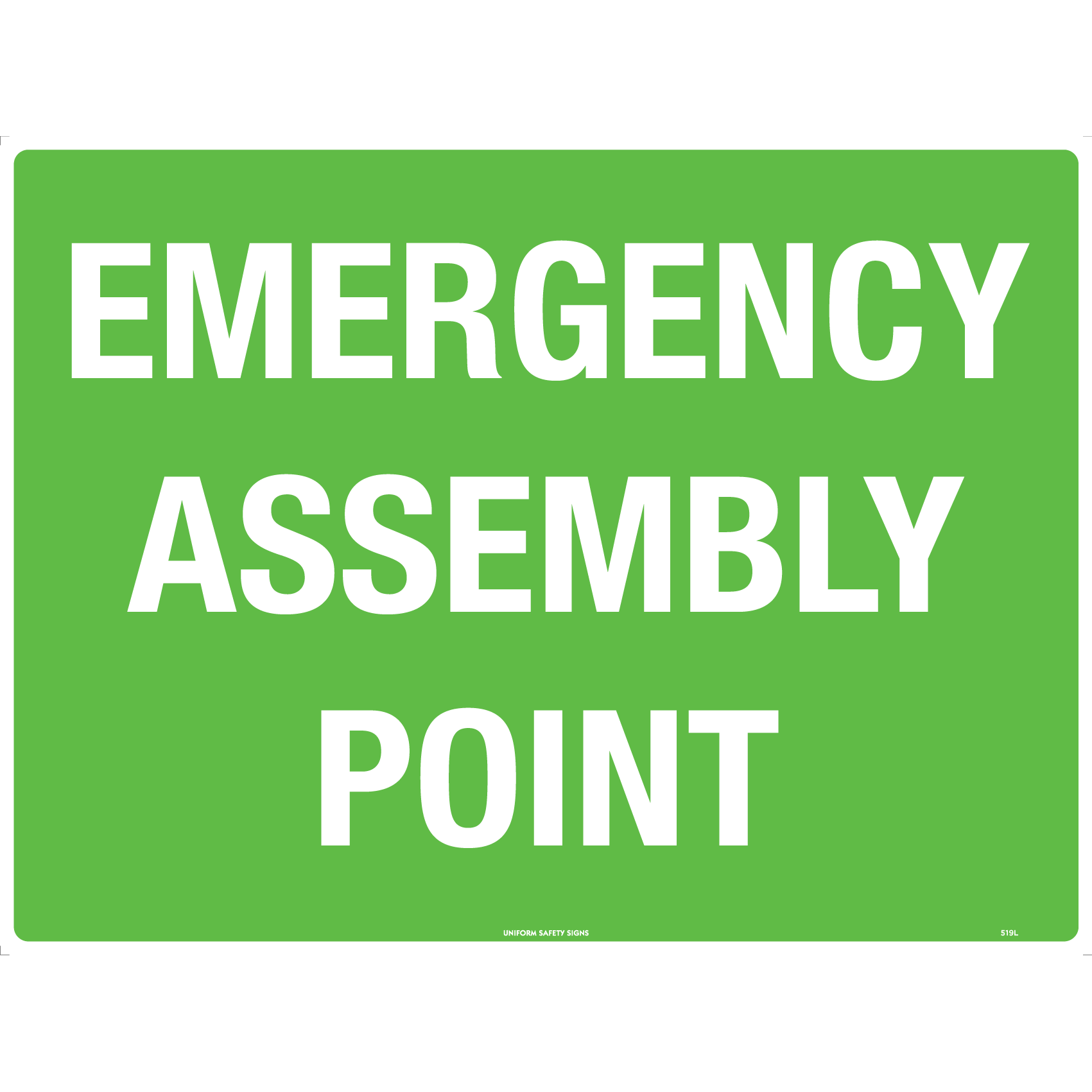 Uniform Safety Signs - 450x300mm - Poly - Emergency Assembly Point | 519LSP