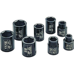Ingersoll Rand - 3/8" Drive SAE Deep Impact Socket Set - 8 Piece - 5/16” - 3/8” - 7/16” - 1/2” - 9/16” - 5/8” - 11/16” - and 3/4” | SK3H8L
