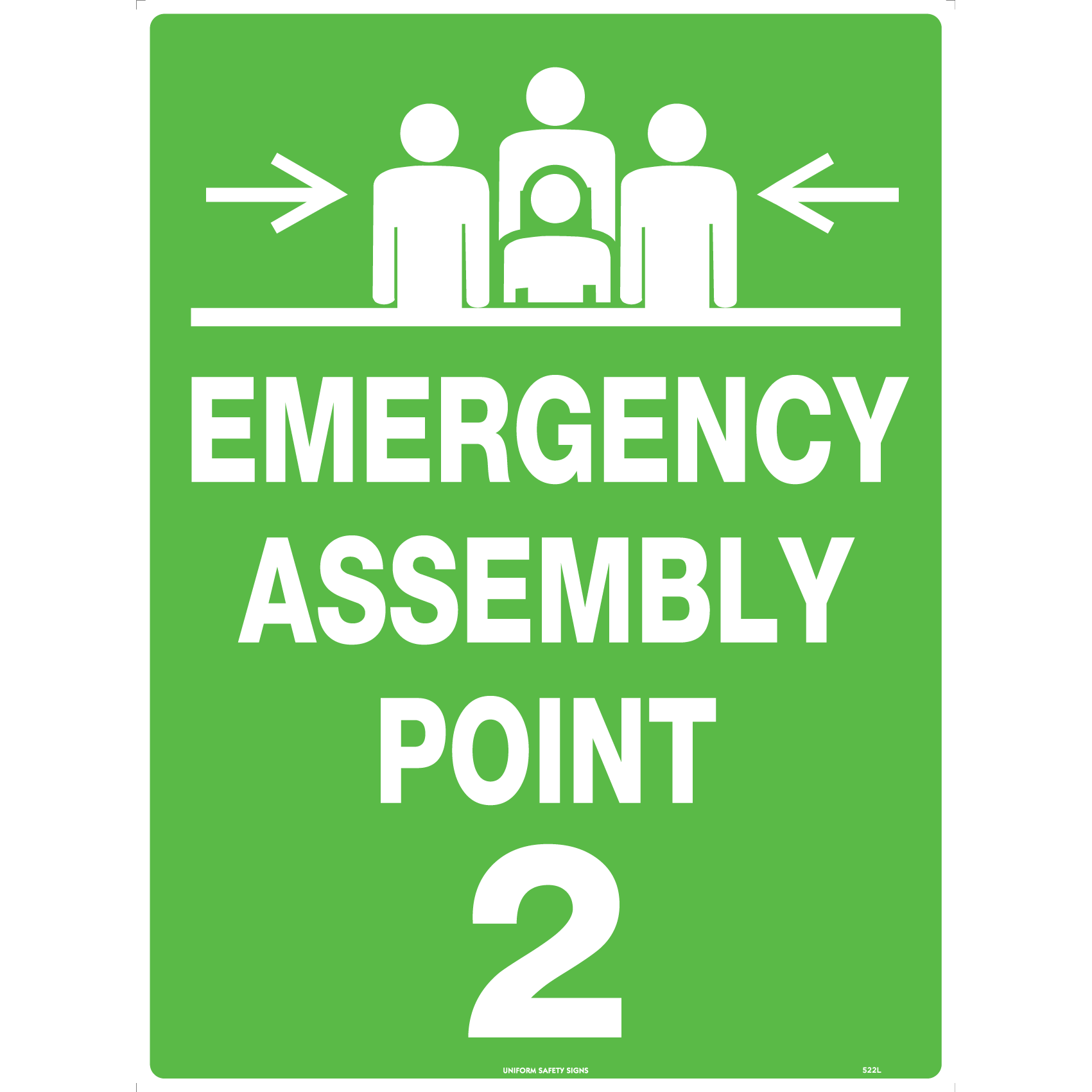 Uniform Safety Signs - 600x400mm - Metal - Emergency Assembly Point 4 | 524LM