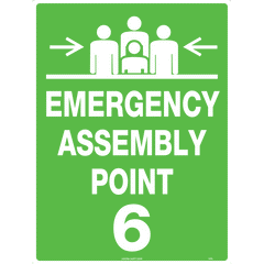Uniform Safety Signs - 600x400mm - Poly - Emergency Assembly Point 6 | 526LP