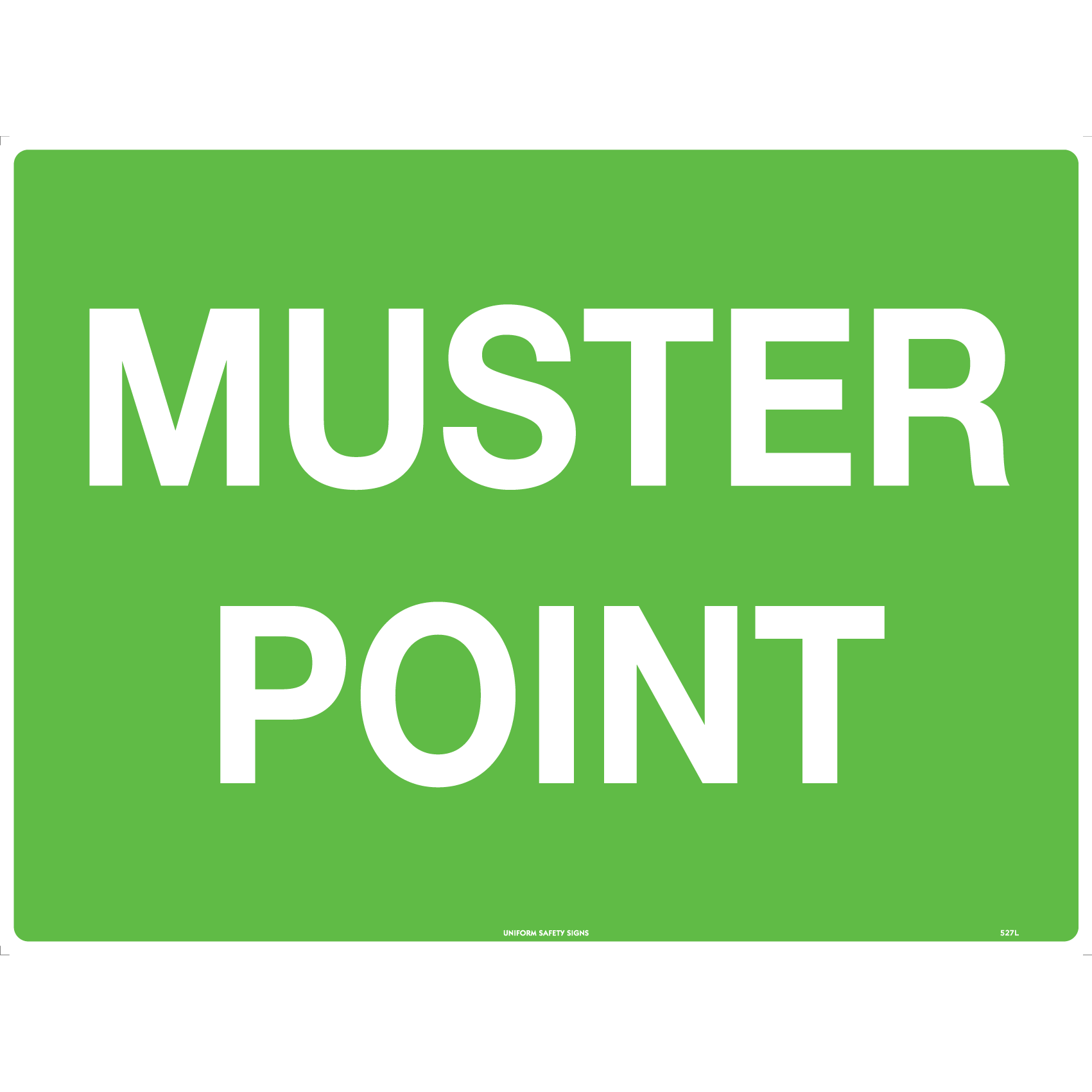 Uniform Safety Signs - 300x225mm - Metal - Muster Point | 527MM