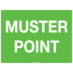 Uniform Safety Signs - 300x225mm - Metal - Muster Point | 527MM