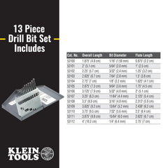 Klein Tools - DRILL BIT SET 13 PIECE HSS | A-53002