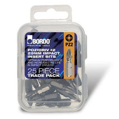 Bordo - #2 Pozidriv¬Æ 25mm IMPACT Bits with holder - Trade Pack | 5305-PZ2X25TP