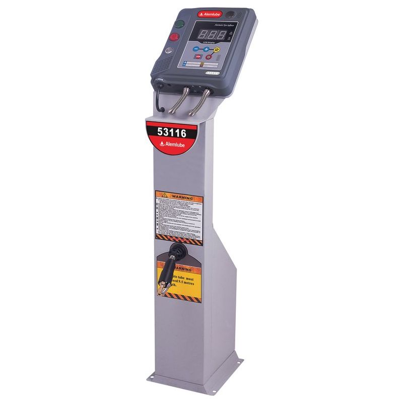 Alemlube - Automatic Commercial Vehicle Tyre Inflator With Pedestal And Hose Reel | 53116