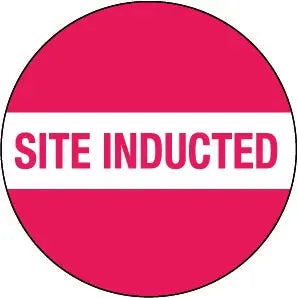 Uniform Safety Signs - 50mm Disc - Self Adhesive - Pkt of 12 - Site Inducted | 548RA