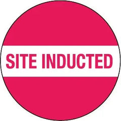 Uniform Safety Signs - 50mm Disc - Self Adhesive - Pkt of 12 - Site Inducted | 548RA