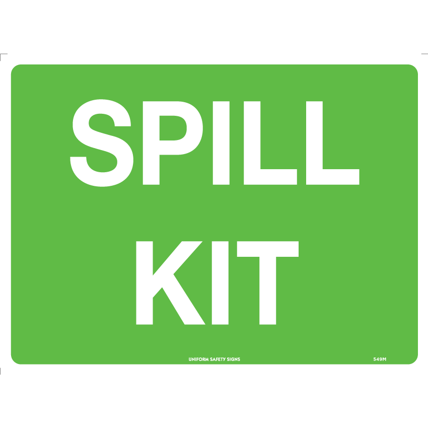 Uniform Safety Signs - 300x225mm - Metal - Spill Kit | 549MM