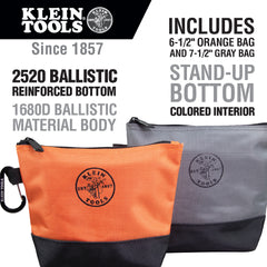 Klein Tools - 2PK STAND UP ZIPPER BAGS | A-55470