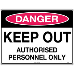 Uniform Safety Signs - 600x400mm - Metal - Class 1 Reflective - Danger Keep Out Authorised Personnel Only | 558C1