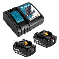 Makita - 18V Single Port Rapid Battery Charger with 2 x 5.0Ah Battery | 199179-3