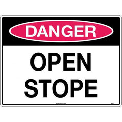 Uniform Safety Signs - 600x400mm - Metal - Class 1 Reflective - Danger Open Stope | 564C1