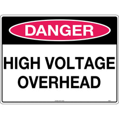 Uniform Safety Signs - 600x400mm - Metal - Class 2 - Reflective - Danger High Voltage Overhead | 575C2