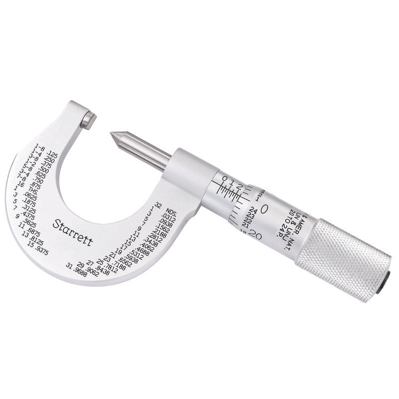 Starrett - Screw Thread Micrometer 0-1in  0.001in Grad 20-24 Threads / Inch | 575DP