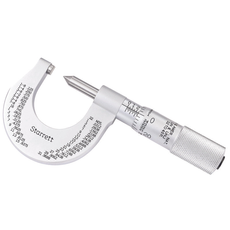Starrett - Screw Thread Micrometer 0-1in  0.001in Grad 32-40 Threads/ Inch | 575FP