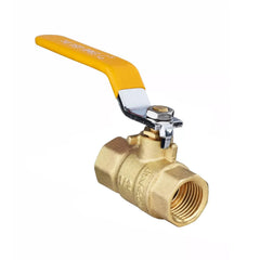AIP - Ball Valve Brass F & F T Handle Yellow Approved Bspp - 1/2" | 25-025-008 | T12FFAGA