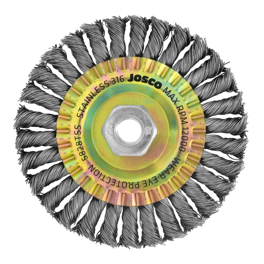 Josco - Brush Wheel Pipeline TK30 - 125 x 1R x M14 - 0.50 Stainless 316 | 5828TSS