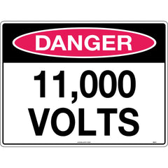 Uniform Safety Signs - 600x400mm - Metal - Class 1 Reflective - Danger 11,000 Volts | 582C1