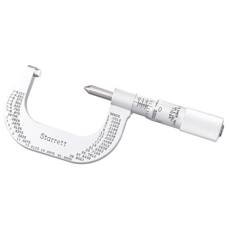 Starrett - Screw Thread Micrometer 1-2in .001in Grad 7-9 Threads/inch | 585BP