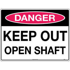 Uniform Safety Signs - 600x400mm - Metal - Class 1 Reflective - Danger Keep Out Open Shaft | 585C1