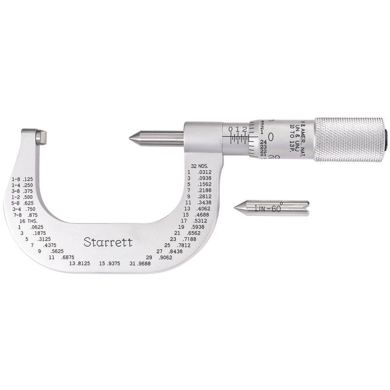 Starrett - Screw Thread Micrometer 1-2in .001in Grad 10-13 Threads/inch | 585CP