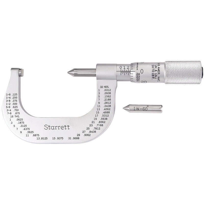 Starrett - Screw Thread Micrometer 1-2in Range .001in Grad | 585DP