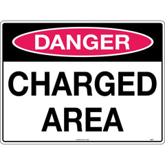 Uniform Safety Signs - 600x400mm - Metal - Class 2 - Reflective - Danger Charged Area | 589C2