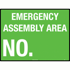 Uniform Safety Signs - 600x400mm - Metal - Emergency Assembly Area No. | 594LM