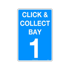 Uniform Safety Signs - 450x300mm - Metal - Click & Collect Bay 1 | 5951LSM
