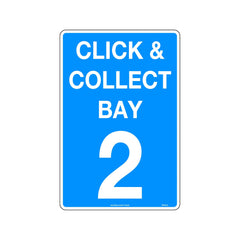 Uniform Safety Signs - 450x300mm - Metal - Click & Collect Bay 2 | 5952LSM