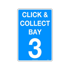 Uniform Safety Signs - 450x300mm - Metal - Click & Collect Bay 3 | 5953LSM