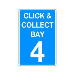 Uniform Safety Signs - 450x300mm - Metal - Click & Collect Bay 4 | 5954LSM