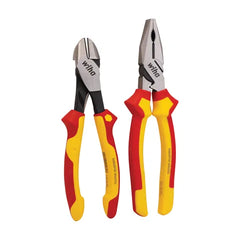 Wiha - 2 Piece Plier Set, 41250 220mm Lineman's Pliers & 26754 200mm Side Cutters, VDE 1000V Insulated | WH-41926