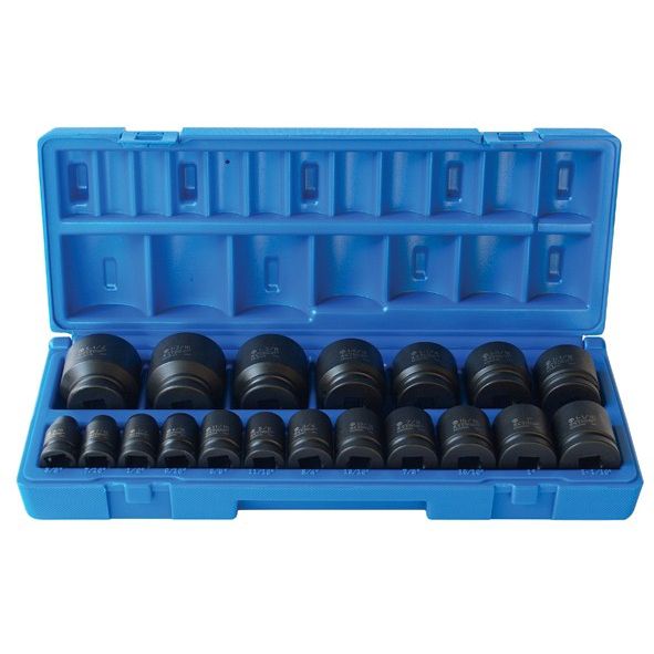 Action 19 Pc 1/2" Drive 12-point Imperial Standard Impact Socket