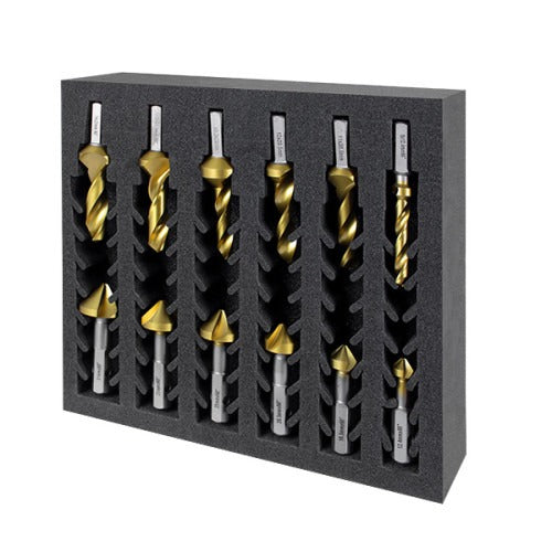 Alpha Versadrive Drillsink/countersink Insertfoam Starterset- 12pc 8-31mm