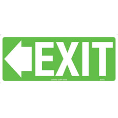 Uniform Safety Signs - 350x145mm - Self Adhesive - Luminous - Exit (with left arrow) | 603OLA