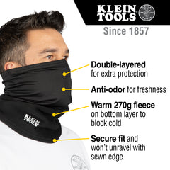 NECK AND FACE WARMING HALF-BAND BLACK | A-60466
